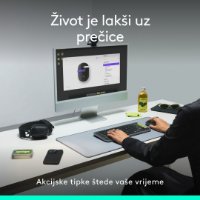 Miška LOGITECH POP, optična, brezžična, USB, BT, 1000dpi, bela