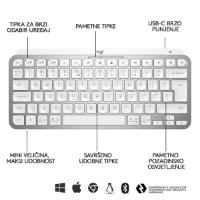 Tipkovnica LOGITECH MX Keys mini, brezžična, BT, srebrna