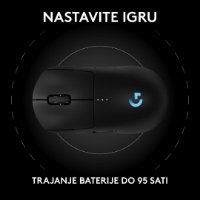 Miška LOGITECH Pro 2 Lightspeed, RGB, optična, brezžična, 32000dpi, črna