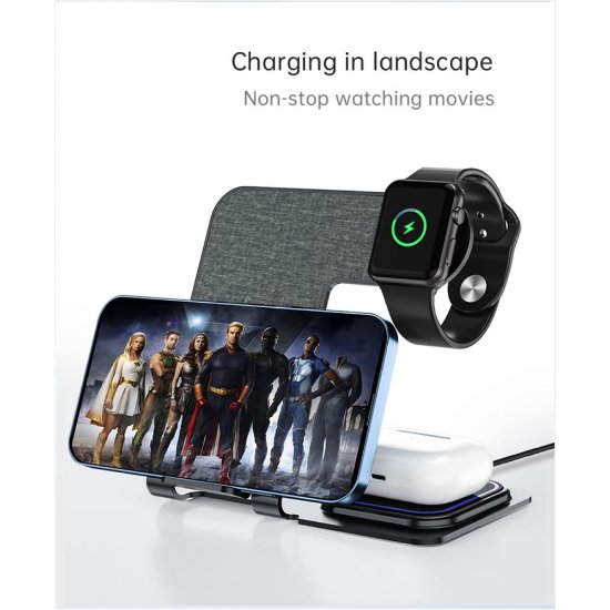 Polnilec  VEGER Y9, 3u1, brezžični, sivi