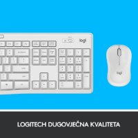 Tipkovnica + miška LOGITECH MK295 Silent Wireless Combo, brezžična, bela, USB