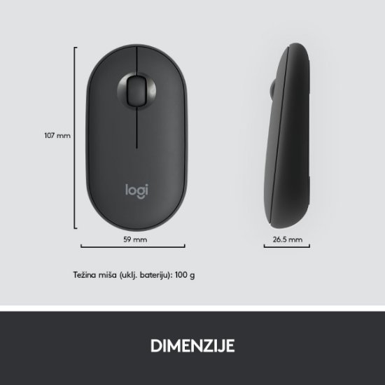 Tipkovnica + miška LOGITECH MK470 Slim Wireless, brezžična, črna