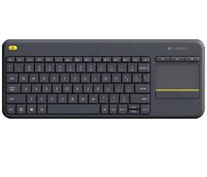 Tipkovnica LOGITECH K400+ Wireless Touch, brezžična, črna, unifying, USB