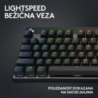 Tipkovnica LOGITECH G Pro X TKL LIGHTSPEED, mehanička, brezžična, RGB, črna