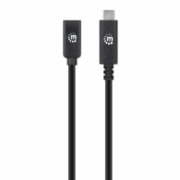 Kabel MANHATTAN, USB 3.2 Gen2, USB-C (M) na USB-C (Ž), 100W, 1.2 DP Alt Mode, produžni, 0.5m