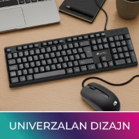 Tipkovnica + miška OCTIO KM101U, črni, USB