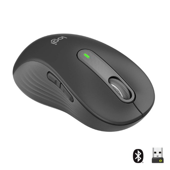 Miška LOGITECH M650 L, za levičarje, brezžična, optična, 4000dpi, USB, BT, črna