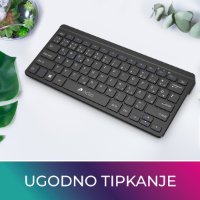 Tipkovnica OCTIO Compact K300WBT, brezžična, Bluetooth, črna