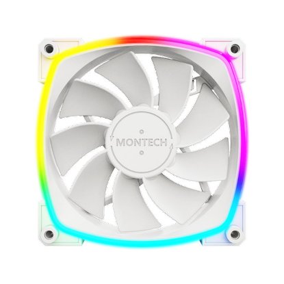 Ventilator MONTECH RX120 PWM, 120mm, 1600 okr/min, RGB, beli
