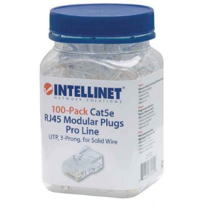 UTP konektor INTELLINET CAT5e RJ45 Pro Line, trojni zobčasti terminal, 100 kosov