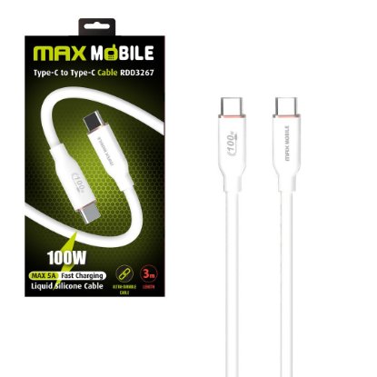 Kabel MAXMOBILE RDD3267 USB-C (M) na USB-C (M), 100W, 3m, bel