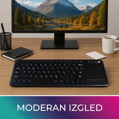 Tipkovnica OCTIO K100WBT, črna, WiFi, bluetooth