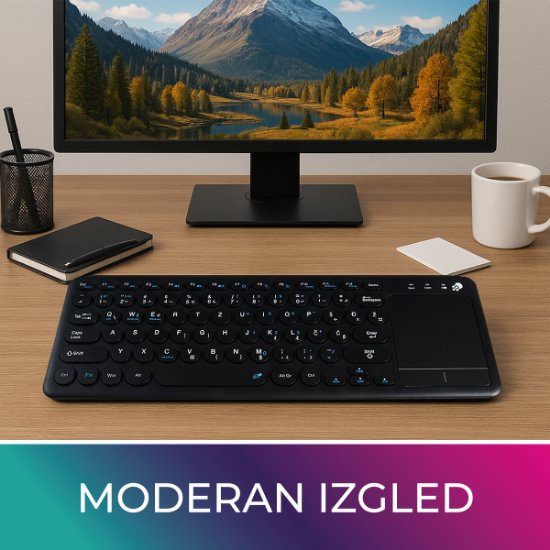 Tipkovnica OCTIO K100WBT, črna, WiFi, bluetooth