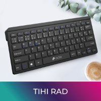 Tipkovnica OCTIO Compact K300WBT, brezžična, Bluetooth, črna