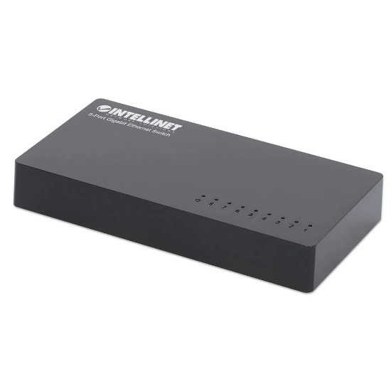 Stikalo INTELLINET 561754, 10/100/1000 Mbps, 8-portno, plastično, kabel Cat6 1m