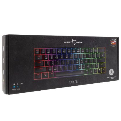 Tipkovnica WHITE SHARK GK-003112 Kaiken, RGB, crveni switch, mehanička, UK/SLO/HR, brezžična, črna