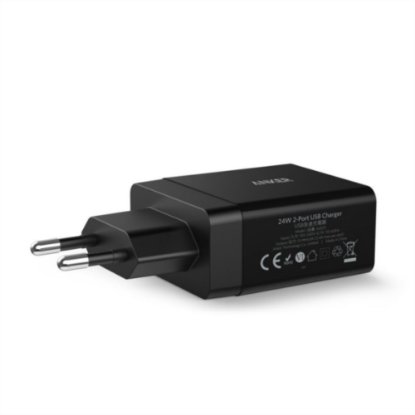 Polnilec ANKER PowerPort II 24W, A2021L11, 2x USB-A, črni