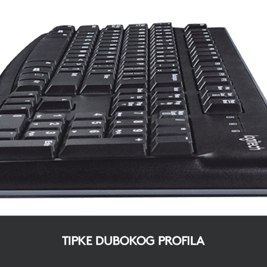 Tipkovnica + miška LOGITECH MK120 Desktop, črna, USB