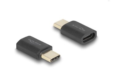 Adapter DELOCK, USB-C (M) na USB-C (Ž), črni