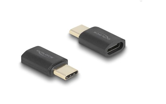 Adapter DELOCK, USB-C (M) na USB-C (Ž), črni