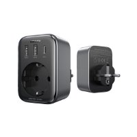 Polnilec UGREEN Nexode 4in1, 30W,z vtičnicom, 2xUSB-A, USB-C, črni