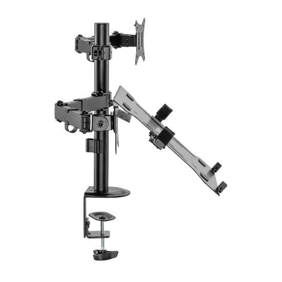 Stalak za monitor in prenosnik SBOX LCD-LM01-2, stolni, do 32", za 1 monitor, črn