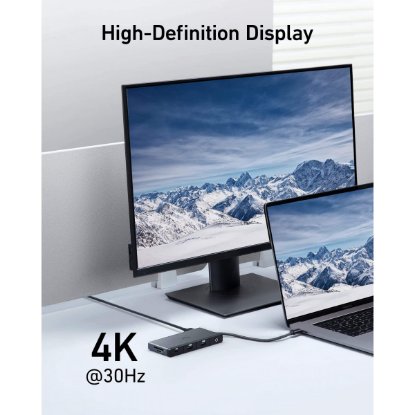 Priklopna postaja ANKER 552, USB-C na 3x USB-A, 1x USB-C, 1x RJ45, 1x HDMI 1.4, MicroSD, PD 85W, črni