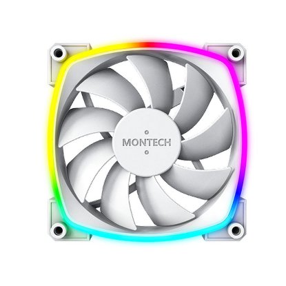 Ventilator MONTECH AX120 PWM, 120mm, 1600 okr/min, RGB, beli