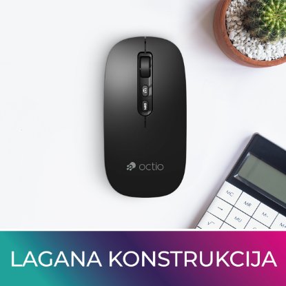 OCTIO Smart M250WBT, optična brezžična miška, Bluetooth, 1600 DPI, črna