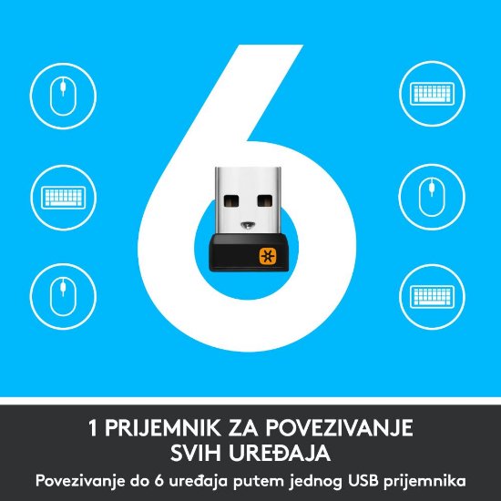 Miška LOGITECH M705, laserska, brezžična, Unifying receiver USB, siva