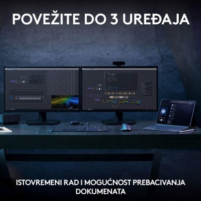 Tipkovnica LOGITECH MX Keys S, brezžična, Bluetooth, črna