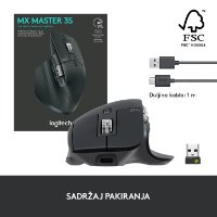 Miška LOGITECH MX Master 3S Performance, laserska, brezžična, BT, USB, črna