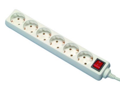 Naponska letva COMMEL, 6 vtičnica, 5m , bela