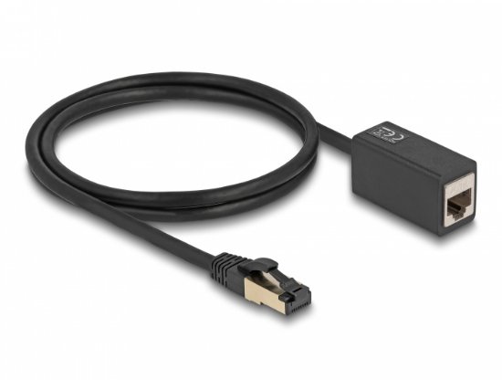 Kabel Delock, patch CAT8.1, S/FTP, produžni, črni, 1m