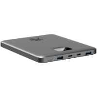 Mobilni USB polnilec CANYON PB-2008 LED Flat, 20000mAh, PD 100W, QC3.0, 2x USB-A, 2x USB-C, sivi