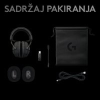 slušalke LOGITECH Gaming G PRO X, 7.1, brezžične, črne