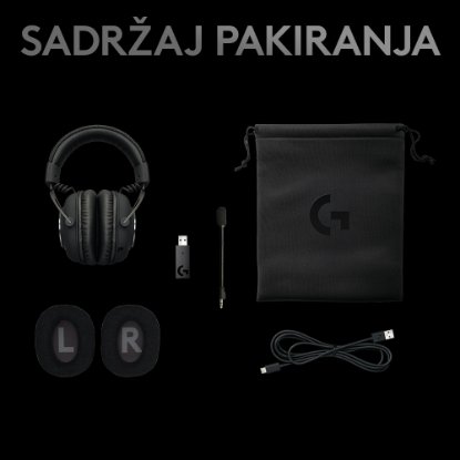 slušalke LOGITECH Gaming G PRO X, 7.1, brezžične, črne