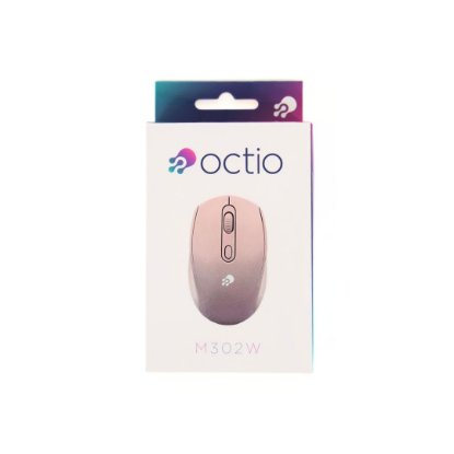 Miška OCTIO M302W, optična, brezžična, 1600dpi, roza