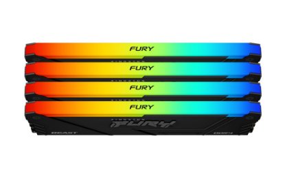 RAM pomnilnik PC-28800, 128GB, KINGSTON Fury Beast RGB KF436C18BB2AK4/128, DDR4 3600MHz, 4x32GB