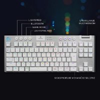 Tipkovnica LOGITECH Gaming G915 TKL Tenkeyless Lightspeed,Tactile switch, RGB, mehanička, brezžična, UK Layout, USB, bela