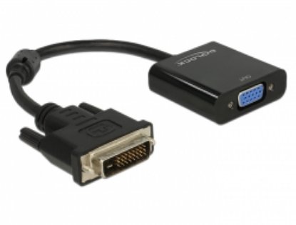 Adapter DELOCK, DVI-D 24+1 (M) na VGA (Ž), črni