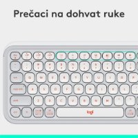 Tipkovnica LOGITECH POP Icon Keys, brezžična, US Layout, BT, belo-oranžna
