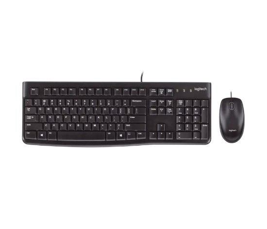 Tipkovnica + miška LOGITECH MK120 Desktop, črna, USB