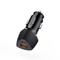 Avto polnilec VEGER CC50 QC 3.0, 38W, USB, USB-C PD, črni