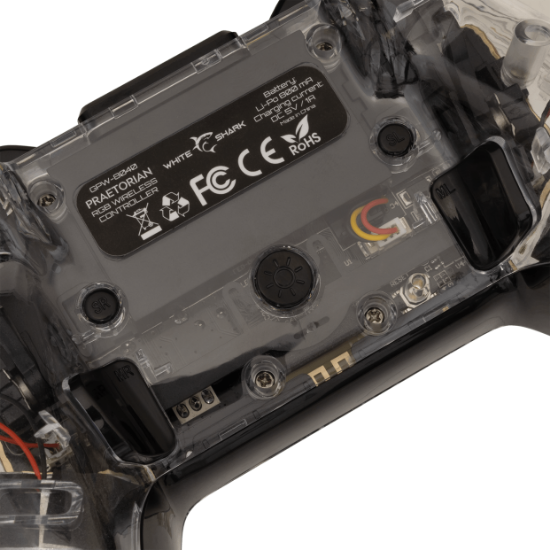 Gamepad WHITE SHARK Praetorian GPW-8040, brezžični, PC/PS4, prozoren