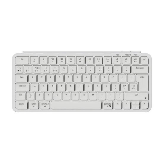 Tipkovnica KEYCHRON B1 Pro Ultra-Slim, membranska, UK Layout, brezžična, bela