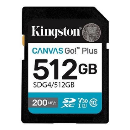Pomnilniška kartica KINGSTON Canvas Go! Plus SDG4/512GB, SDXC, Class 10, UHS-I