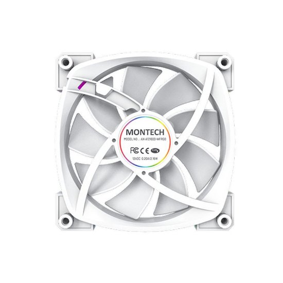 Ventilator MONTECH AX120 PWM, 120mm, 1600 okr/min, RGB, beli