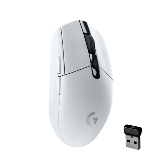 Miška LOGITECH Gaming G305 Lightspeed, brezžična, optična, 12000dpi, bela, USB