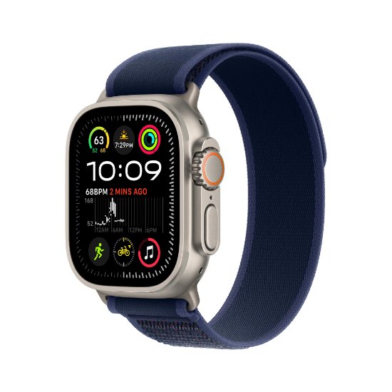 Pametna ura APPLE Watch Ultra2 v2 Cellular, 49mm Natural Titanium Case with Blue Trail Loop - M/L
